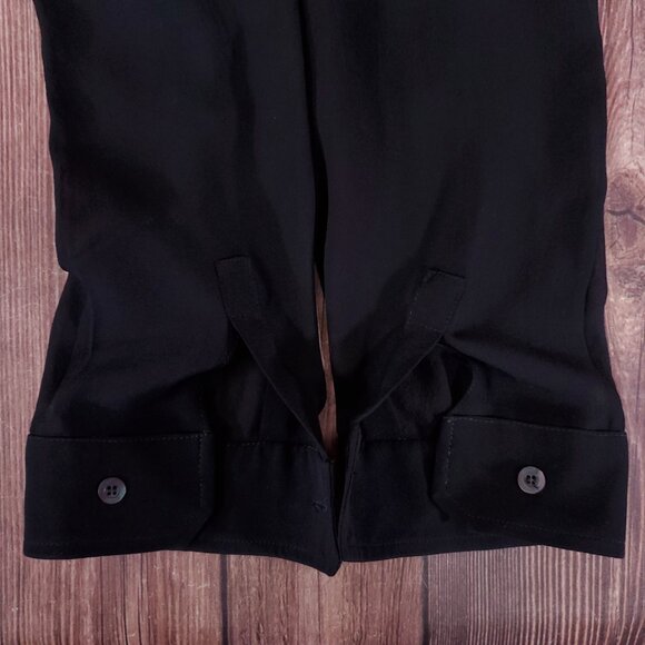 *READ* Gucci Black Sheer Blouse Shirt Studded Epaulets Long Sleeve Button Up - Picture 13 of 16